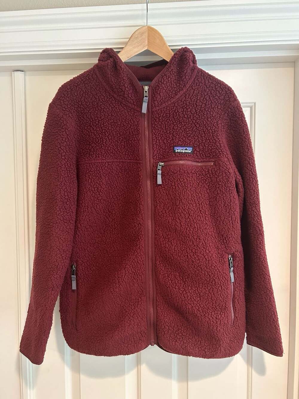 Patagonia Women's Retro Pile Hoody Fleece Jacket Carmine Red Size L
